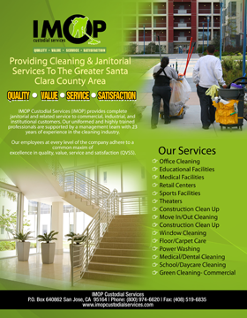 IMOP custodial company business flyer image